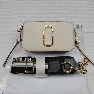 Marc Jacobs Cream Crossbody Bag with Gold Accents
